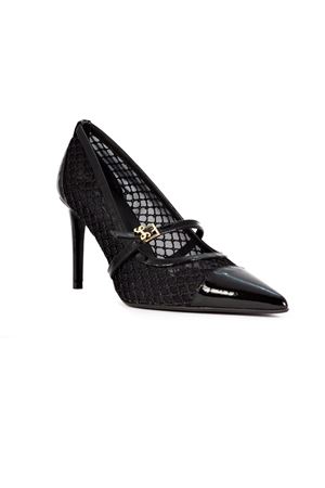 Dora patent black mesh and leather pumps SERGIO LEVANTESI | DORA56NERO